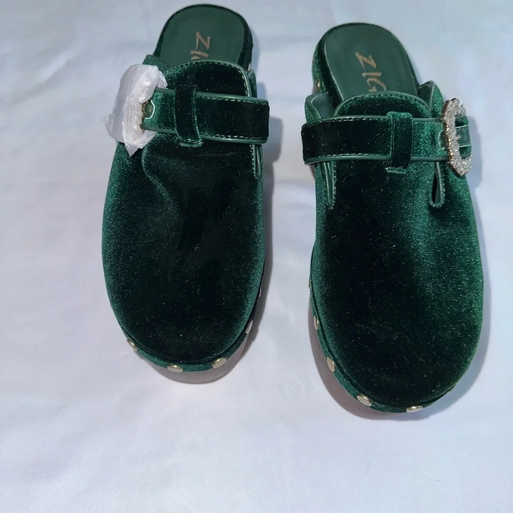 ZIGI BEAUTIFUL GREEN PLATFORM CLOGS - Picture 10 of 12